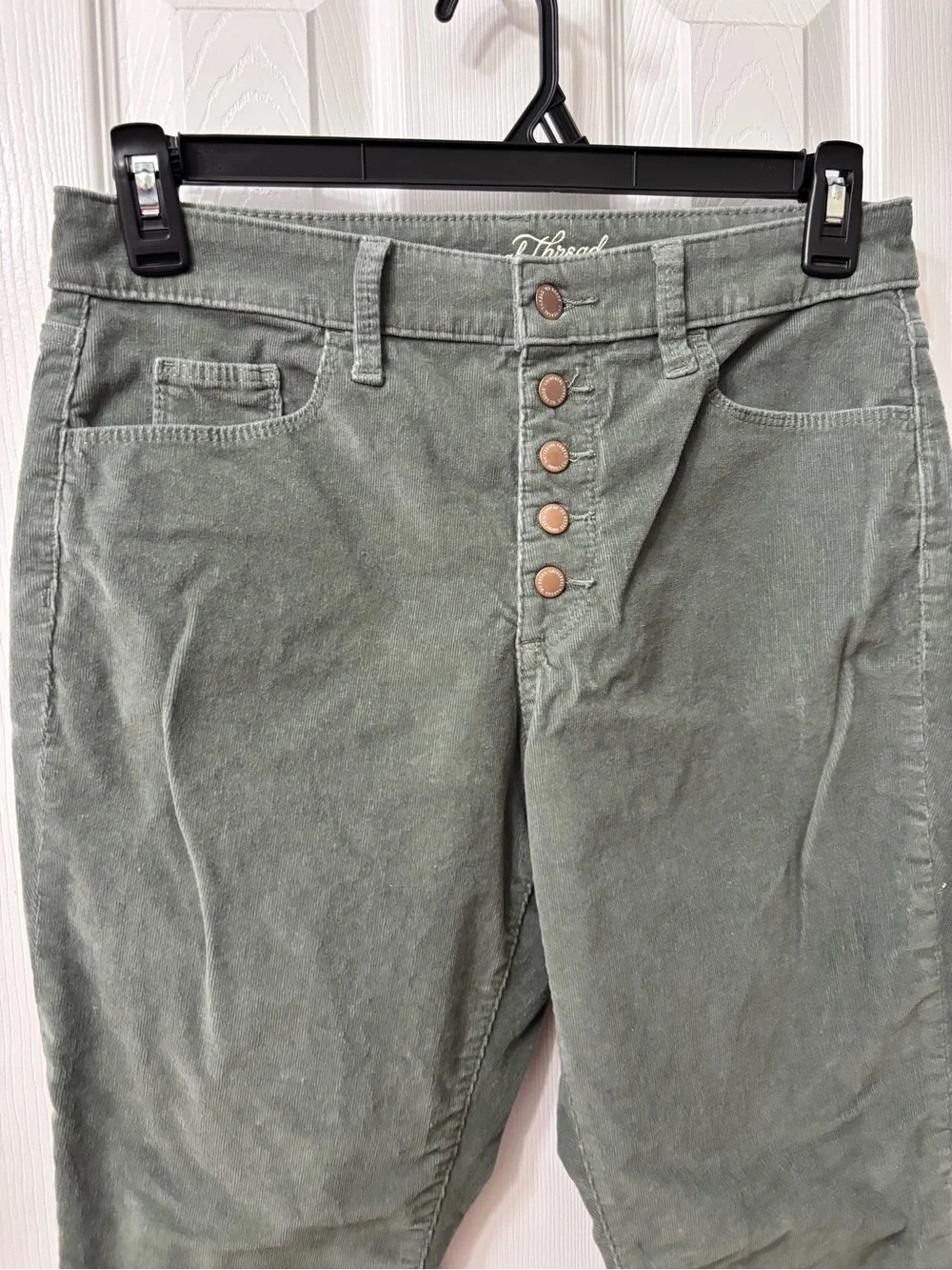 Universal Thread High-Rise Button Fly Olive Corduroy Skinny Jeans Women's Sz 8